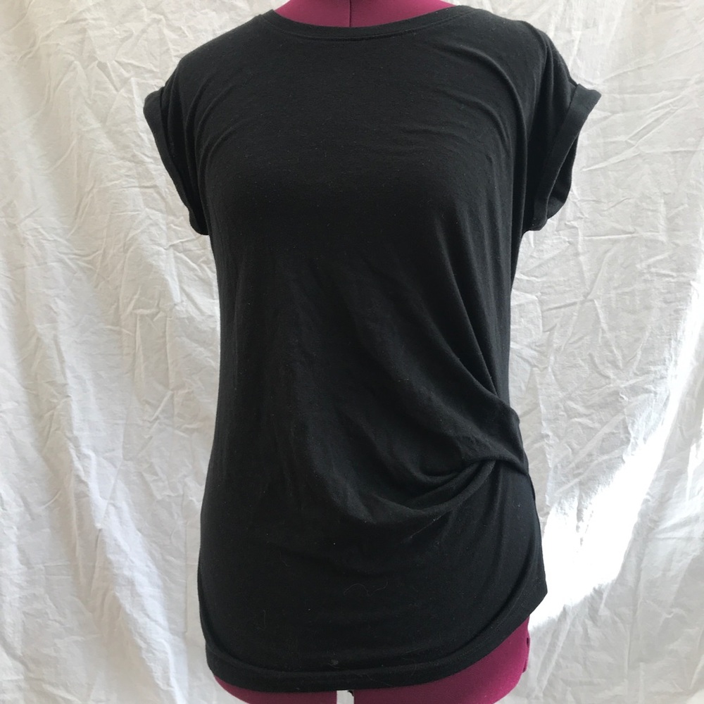 Small GapMaternity Black Side Runch Detail Tee
